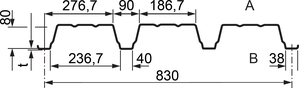 Diese Abbildung zeigt den Querschnitt zeigt des Edelstahl-Profils 80/277