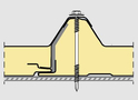 Diese Abbildung zeigt die Fugengeometrie des Ondatherm 1001 Dachelements