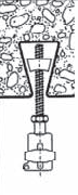 Diese Abbildung zeigt den Querschnitt einer eingebauten Holoclip Keilkopfschraube